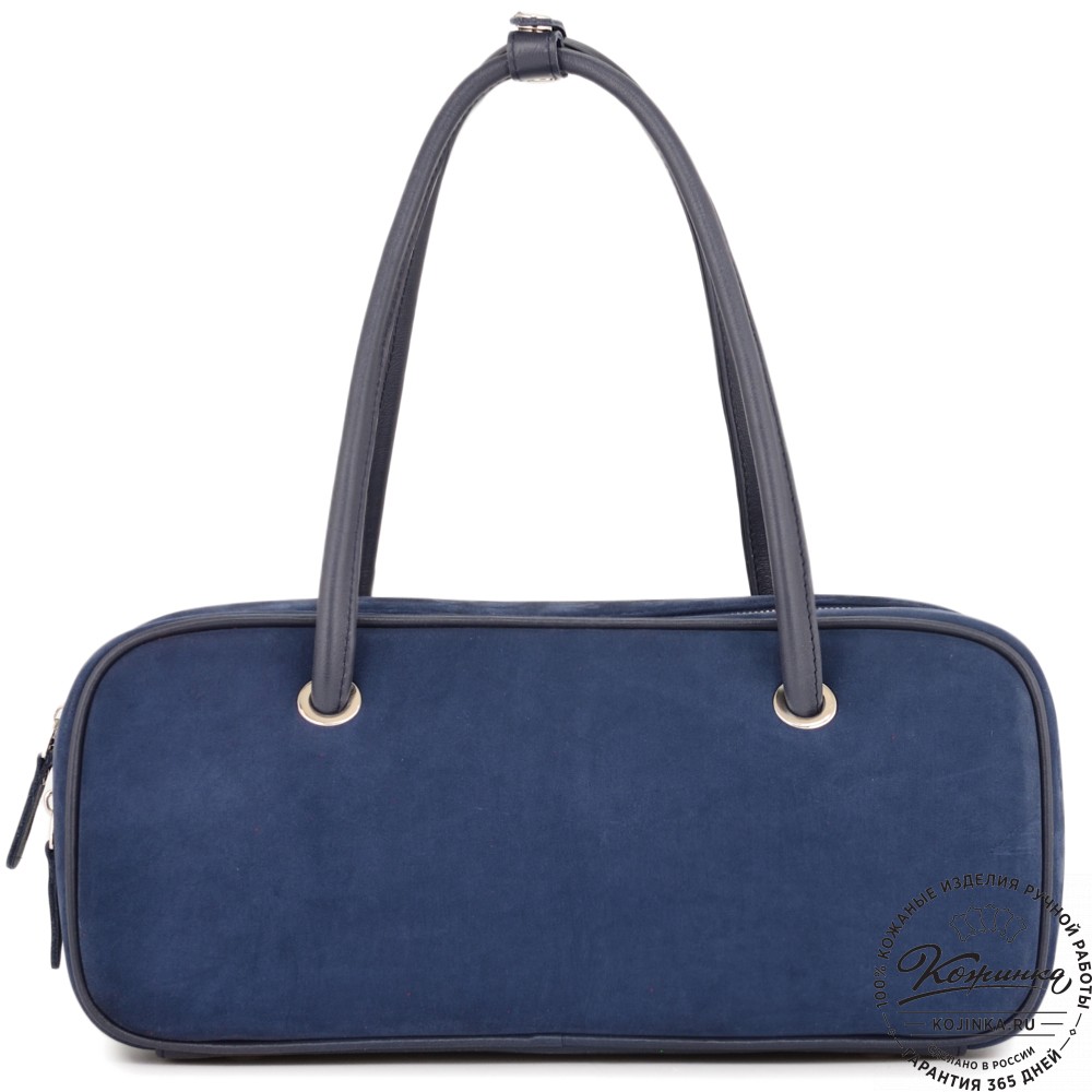 Женская кожаная сумка "Тамань" велюр (синий)
