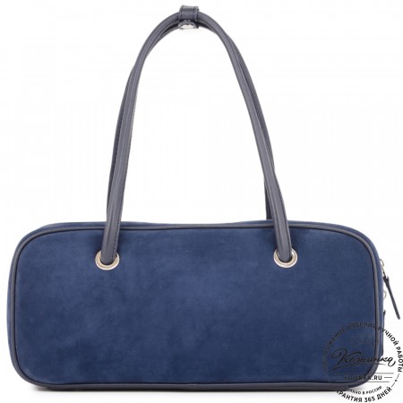 Женская кожаная сумка "Тамань" велюр (синий)