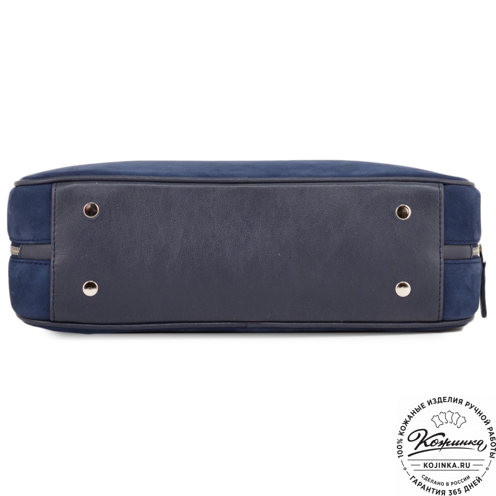 Женская кожаная сумка "Тамань" велюр (синий)