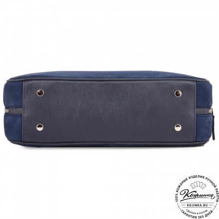 Женская кожаная сумка "Тамань" велюр (синий)