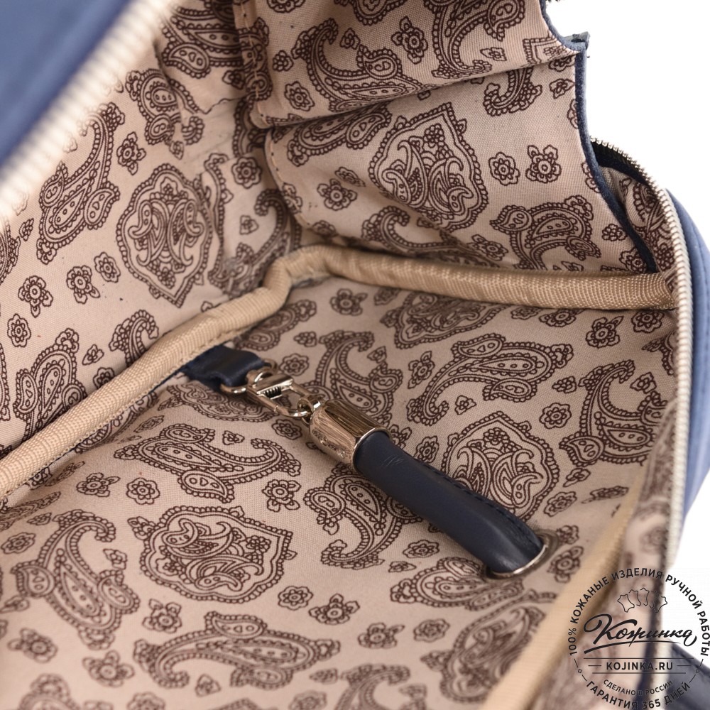 Женская кожаная сумка "Тамань" велюр (синий)