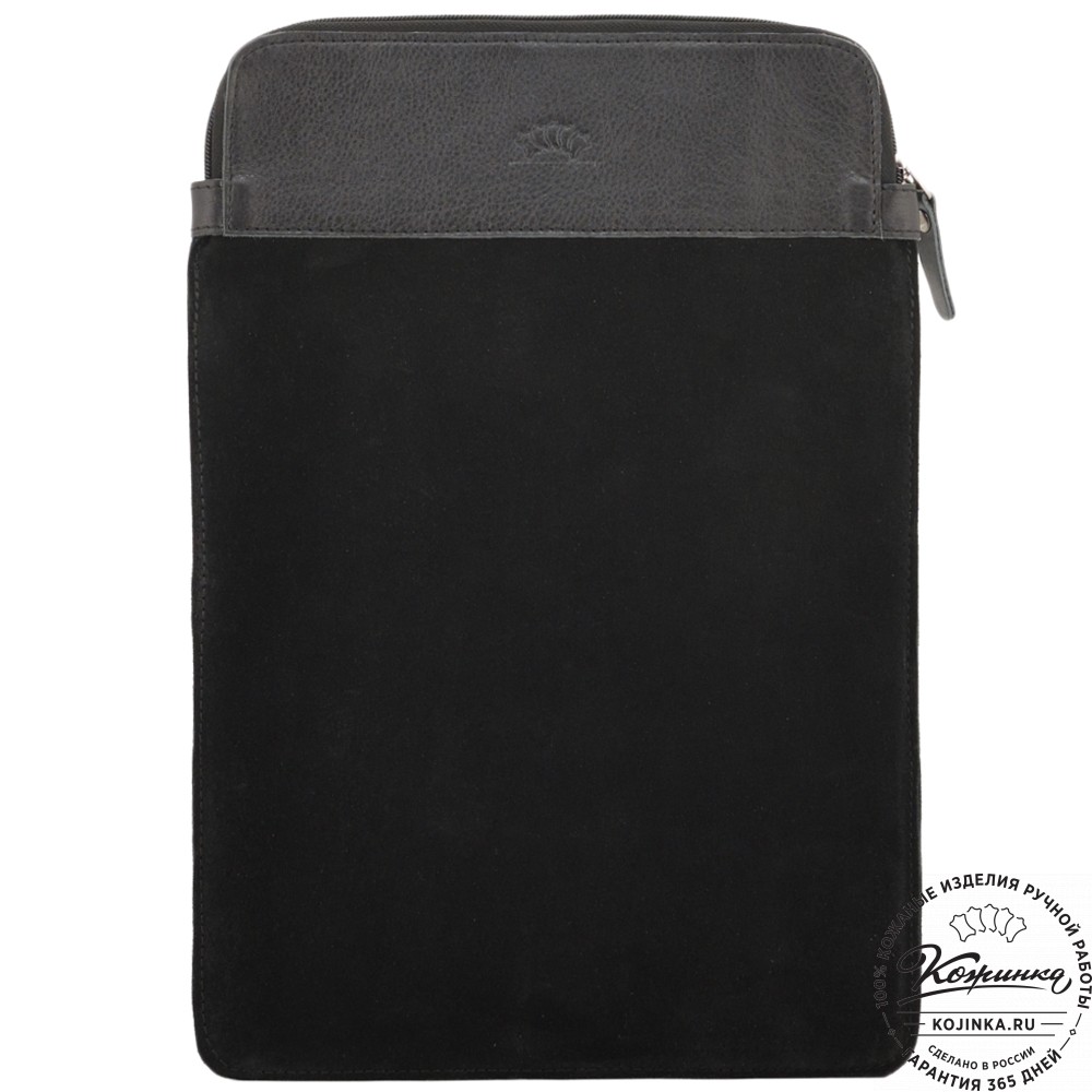 Чехол для ноутбука "Колизей" (велюр/кожа) черный