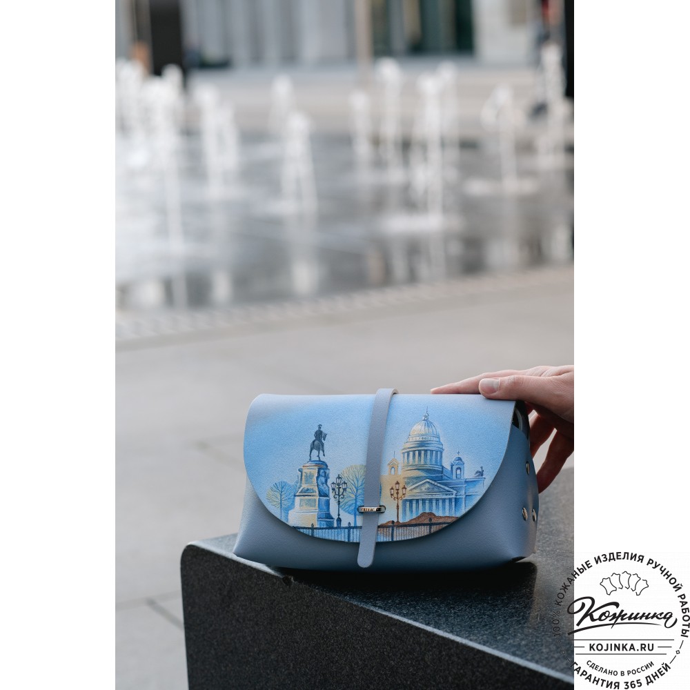  Женская кожаная сумка "Милла макси" "Санкт-Петербург"  (рыжая)