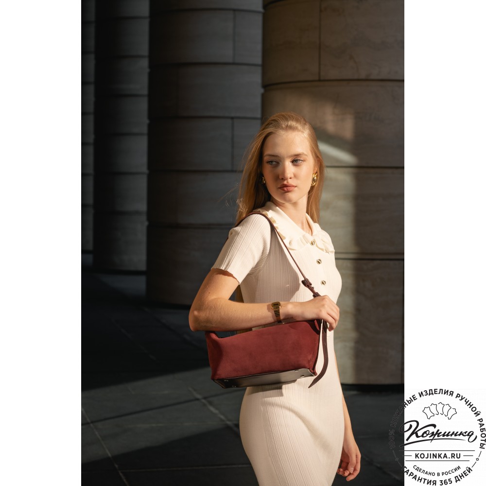 Женская кожаная сумка "Тойс" велюр (синий)