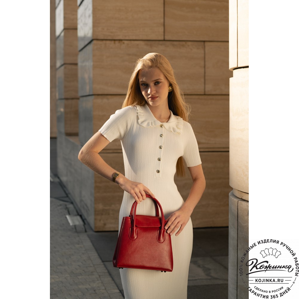 Женская кожаная сумка "Ванесса" (малина)