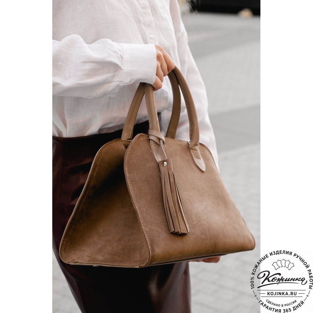 Женская кожаная сумка "Вирджиния" (капучино)