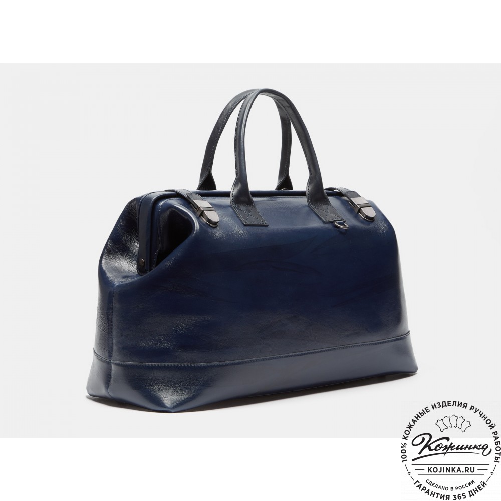 Кожаная дорожная сумка "Вояж" (синяя)