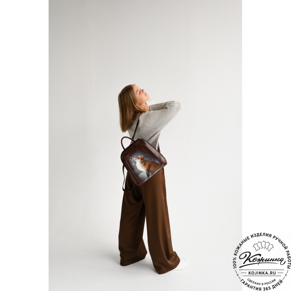 Женский кожаный рюкзак "Джорджия"  "В городе дождей" 