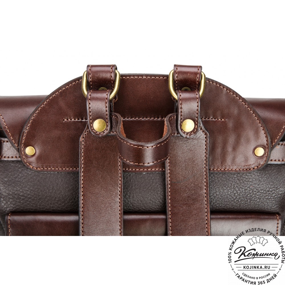 Кожаный рюкзак "Рафаэль New" (коричневый с темно-коричневым)