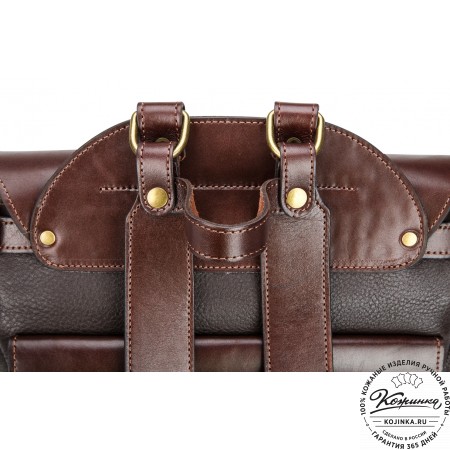 Кожаный рюкзак "Рафаэль New" (коричневый с темно-коричневым)