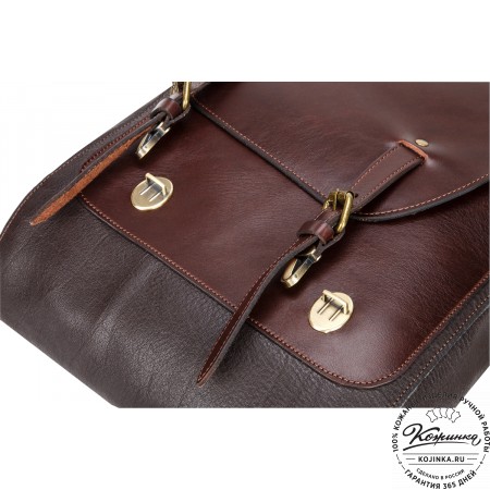 Кожаный рюкзак "Рафаэль New" (коричневый с темно-коричневым)