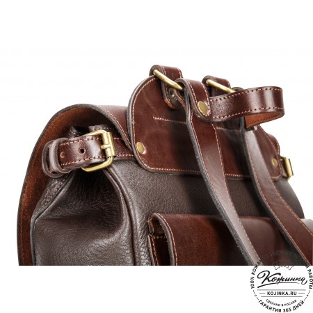 Кожаный рюкзак "Рафаэль New" (коричневый с темно-коричневым)