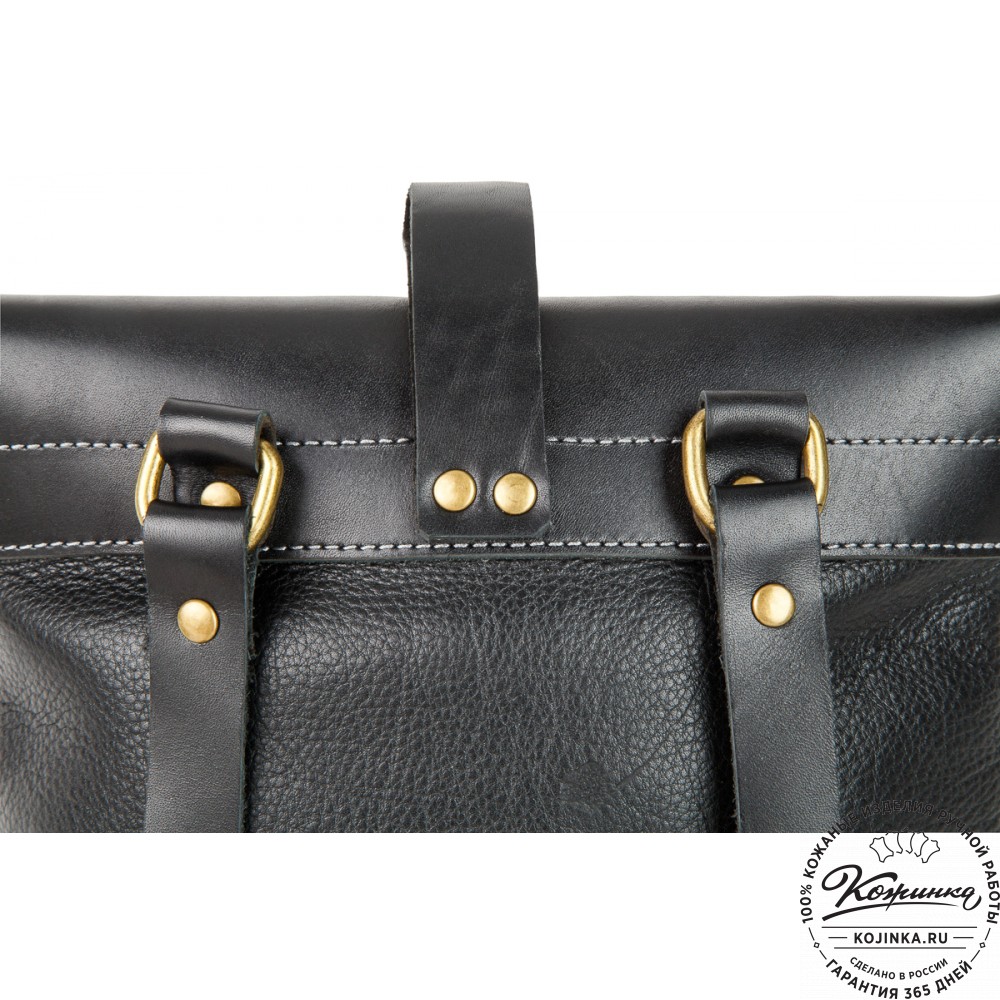 Кожаный рюкзак "Gray" (черный)