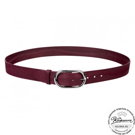 Кожаный ремень B40-1306 (бордо)