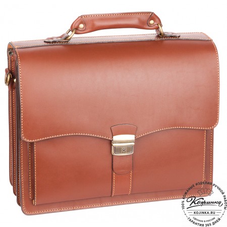 Кожаный портфель "Карьерист"  (рыжий)