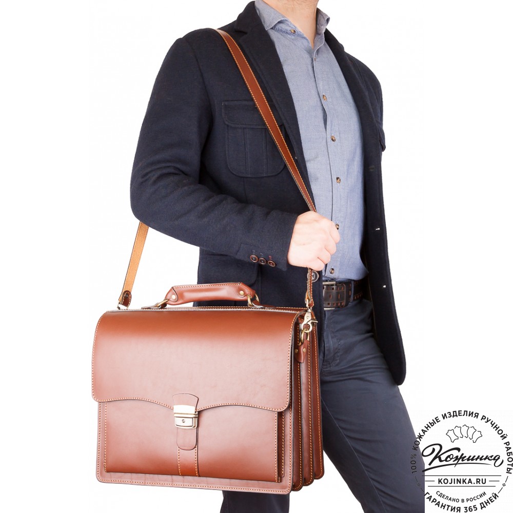 Кожаный портфель "Карьерист"  (рыжий)