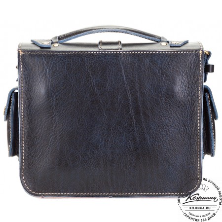 Кожаная  сумка "Виктория" (синий эксклюзив)