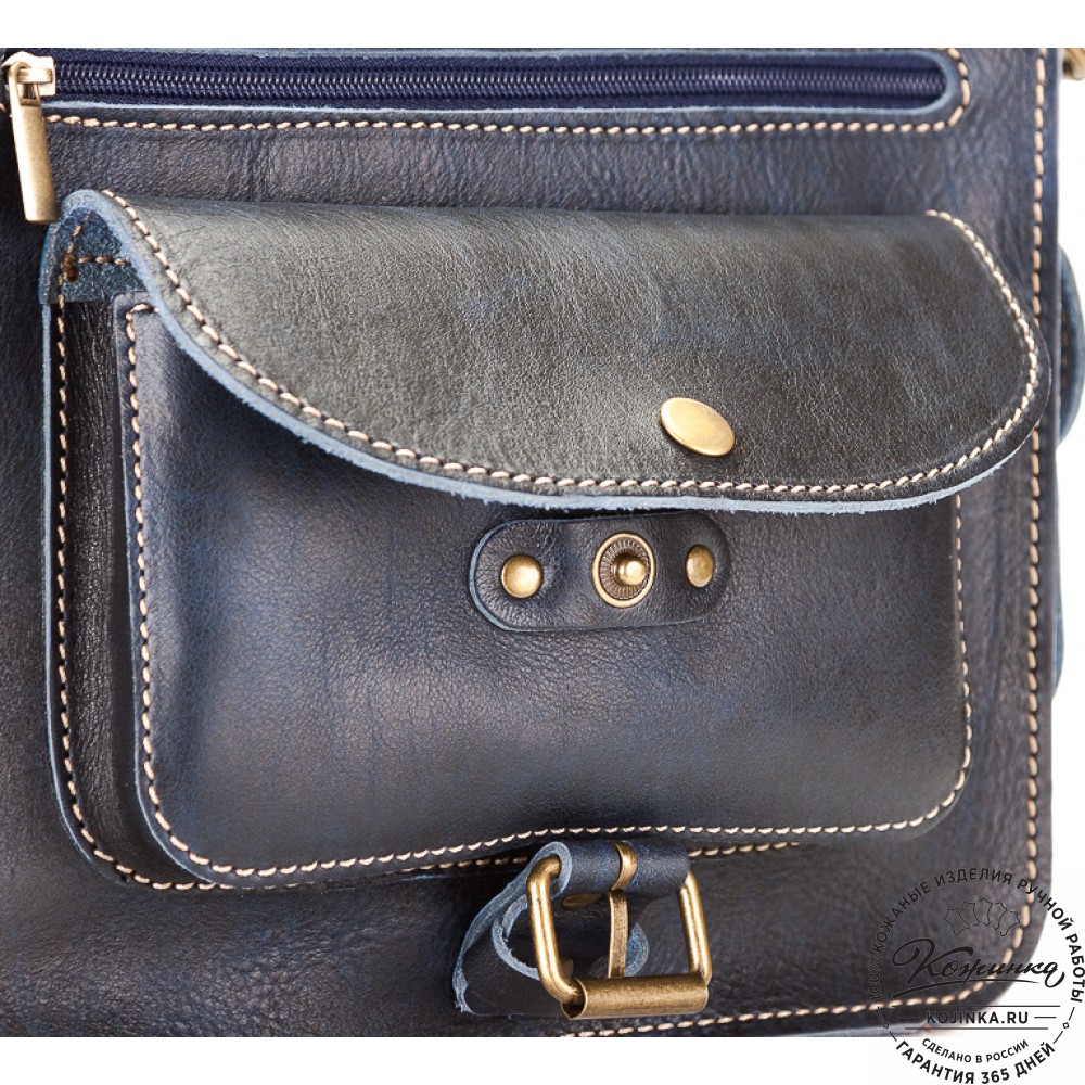 Кожаная  сумка "Виктория" (синий эксклюзив)