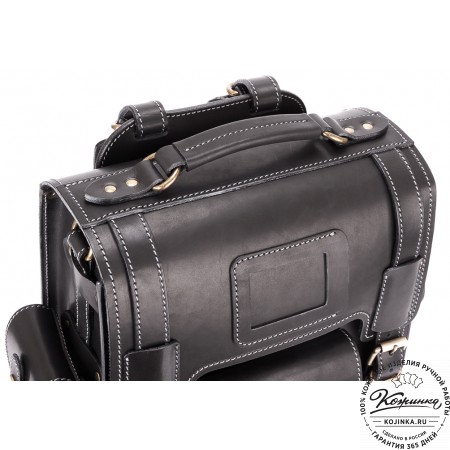 Кожаный ранец-портфель "Джон" (черный)