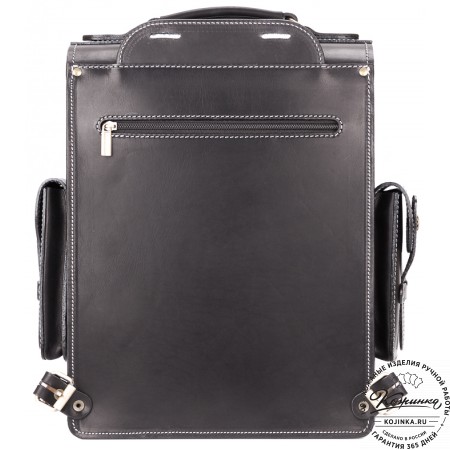 Кожаный ранец-портфель "Джон" (черный)