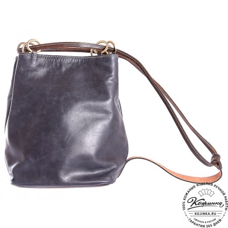 Кожаная сумка "Хлоя" (синяя)