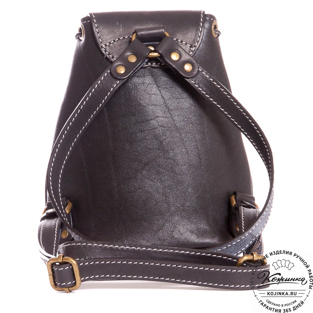 Женский кожаный рюкзак "Колибри" (черный)