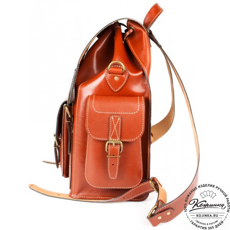 Кожаный рюкзак "Кэмэл" (тёмно рыжий)