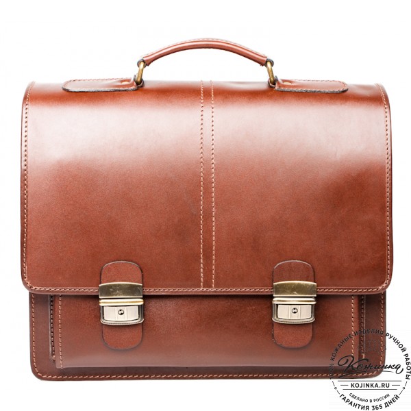 Кожаный деловой портфель "Адвокат-2" (коричневый). фото 1