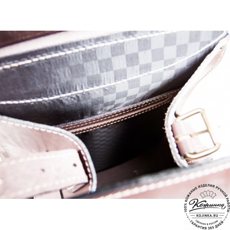 Мужской кожаный рюкзак "Байкер" (коричневый)