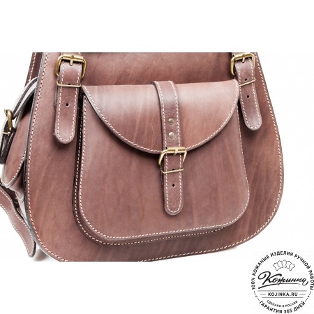 Мужской кожаный рюкзак "Байкер" (коричневый)