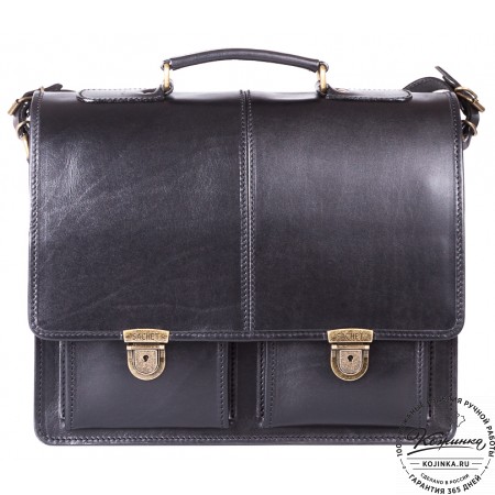 Кожаный деловой портфель "Адвокат-1" (черный)