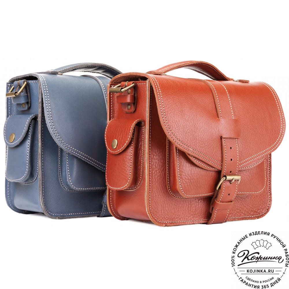 Кожаная  сумка "Виктория" (синяя)