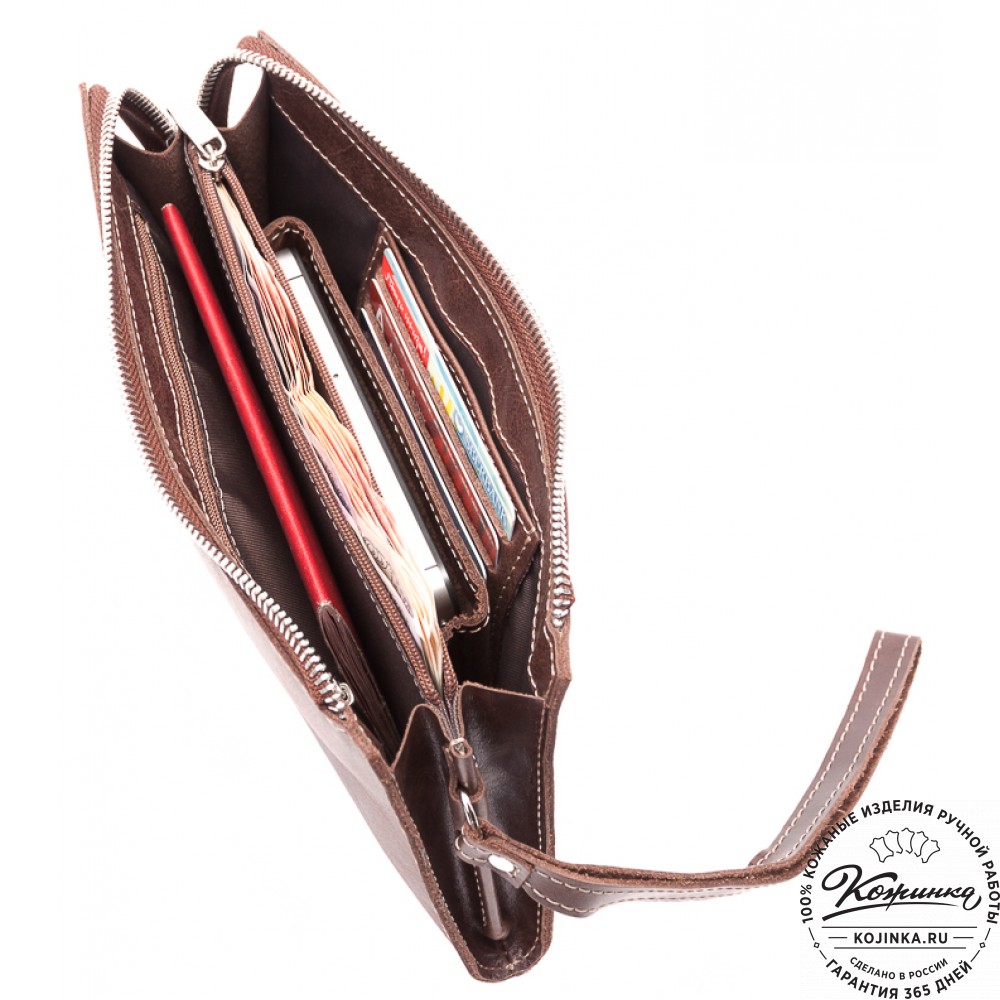 Кожаный клатч  Москва (коричневый)