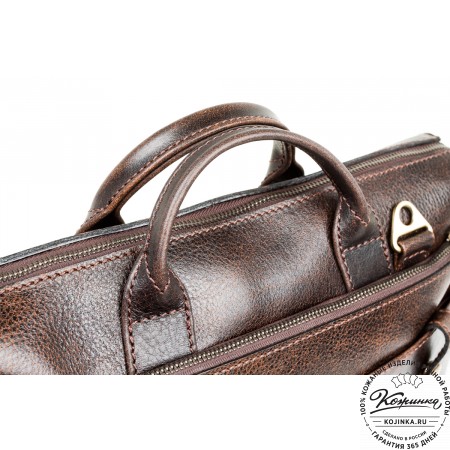 Кожаная деловая сумка "Гранд" (коричневый эксклюзив)