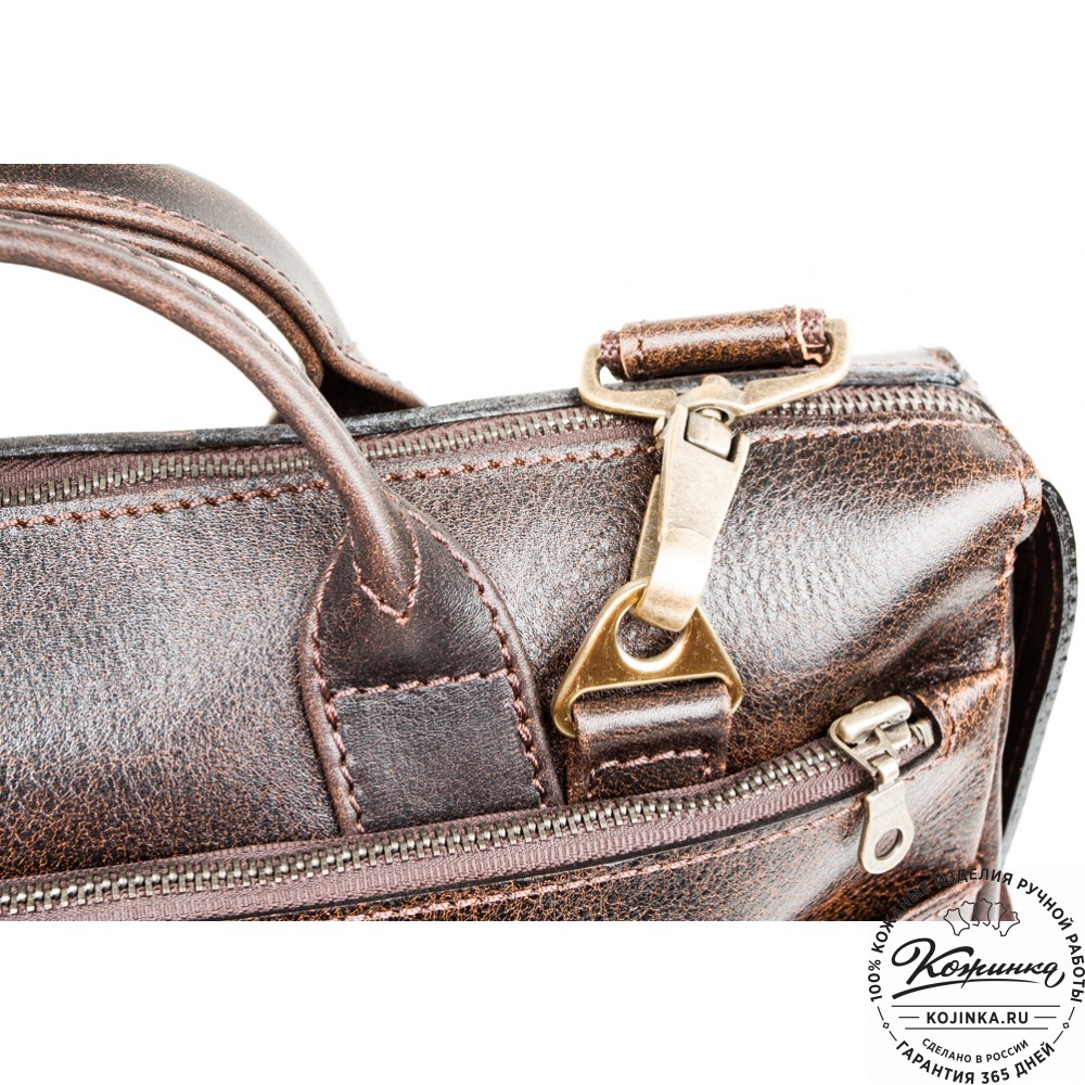 Кожаная деловая сумка "Гранд" (коричневый эксклюзив)