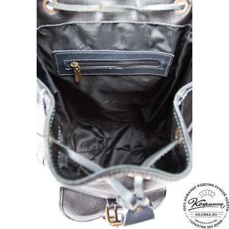 Кожаный рюкзак "Мидл" (чёрный)