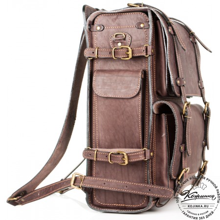 Мужской кожаный рюкзак "Легион" (коричневый)