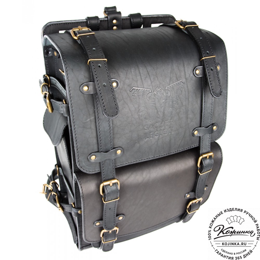 Мужской кожаный рюкзак "Легион" (чёрный)