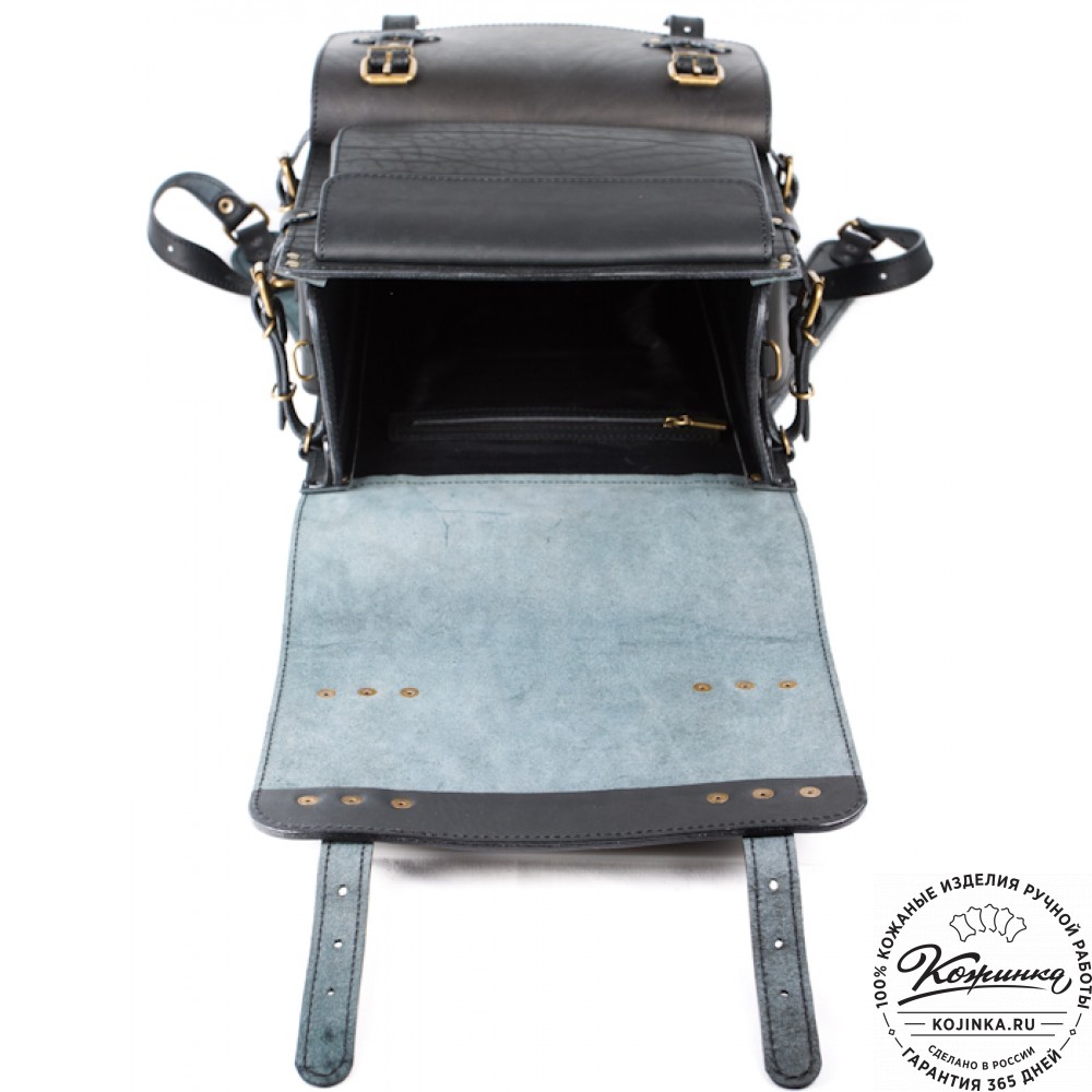 Мужской кожаный рюкзак "Легион" (чёрный)