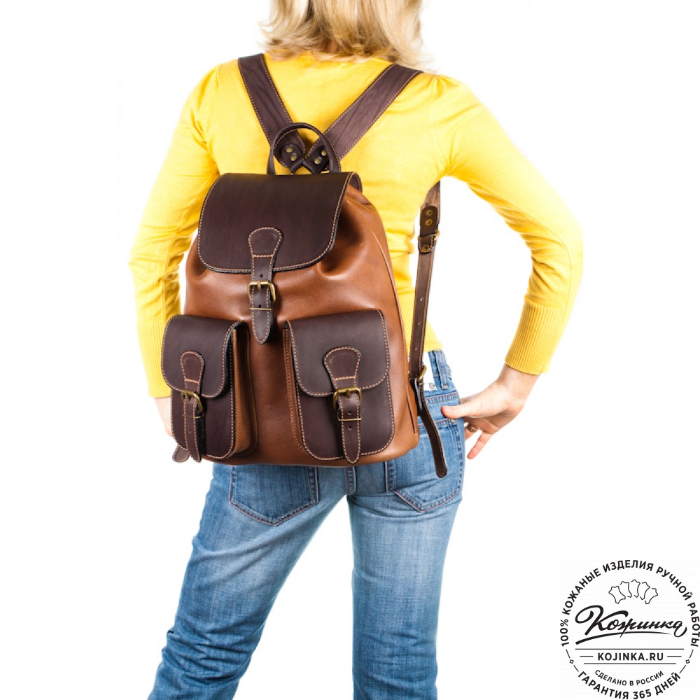 Кожаный рюкзак "Классик 2" (коричневый)