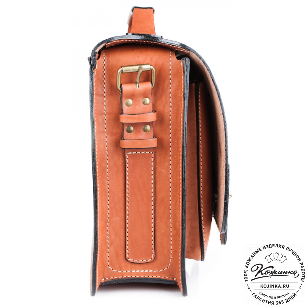 Кожаный портфель "Француз" (тёмно рыжий)
