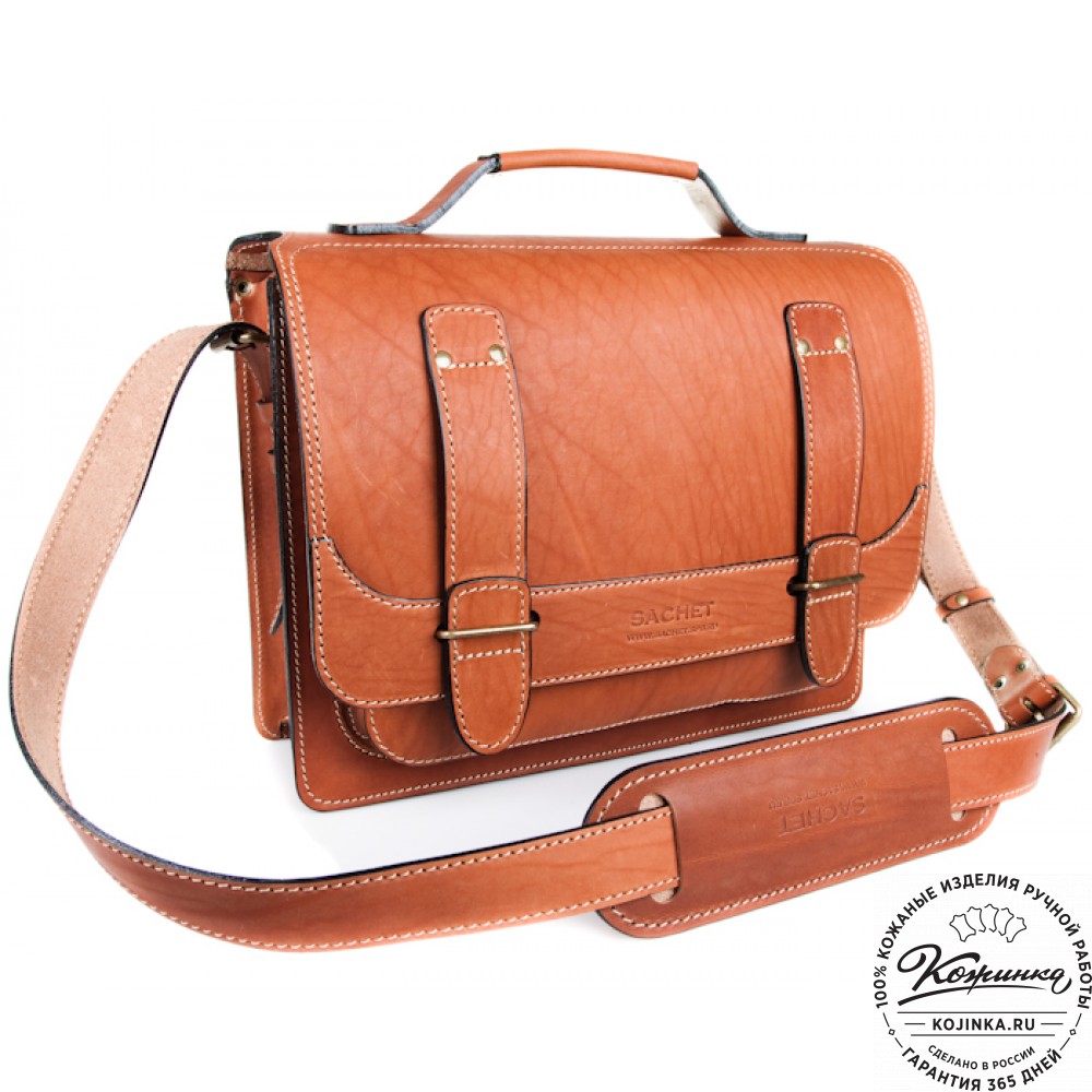 Кожаный портфель "Француз" (тёмно рыжий)