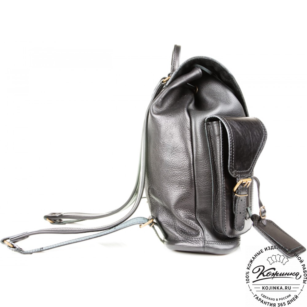 Кожаный рюкзак "Стиль 1" (чёрный)