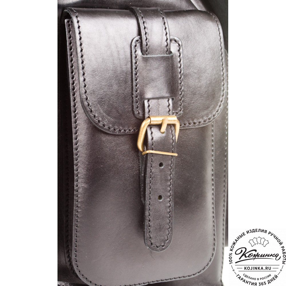 Кожаный рюкзак "Пехотинец" (чёрный)