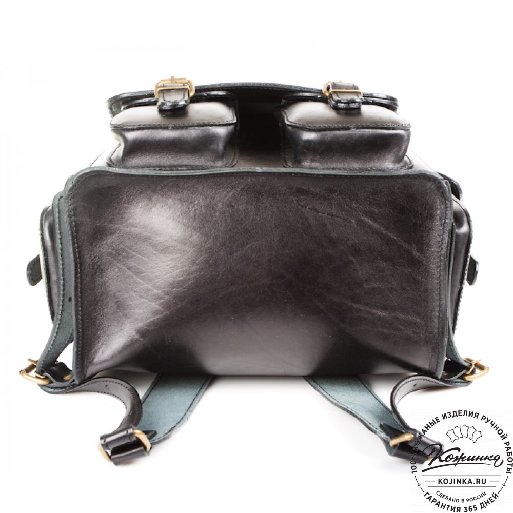 Кожаный рюкзак "Пехотинец" (чёрный)