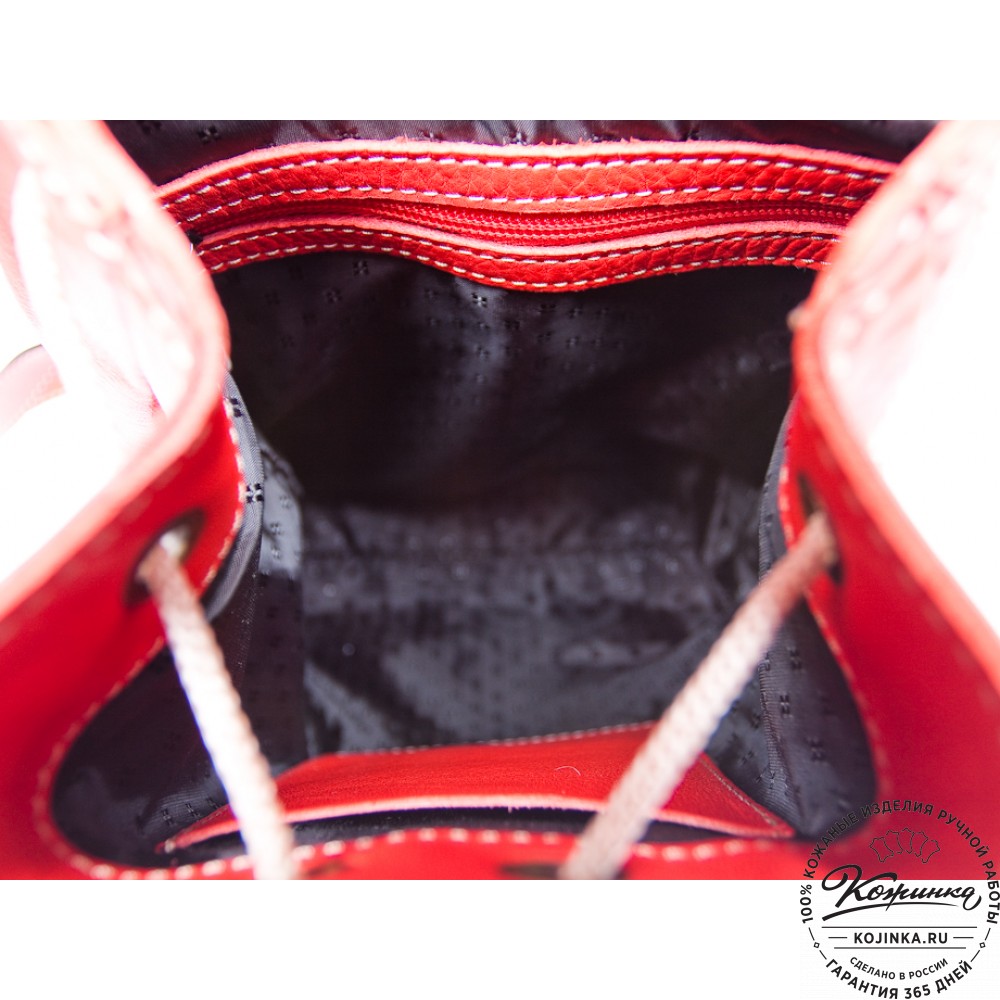 Женский кожаный рюкзак "Жоли" (красный)