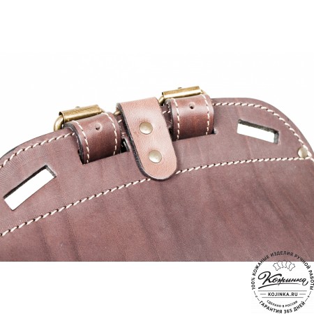 Мужской кожаный рюкзак "Байкер" (коричневый)