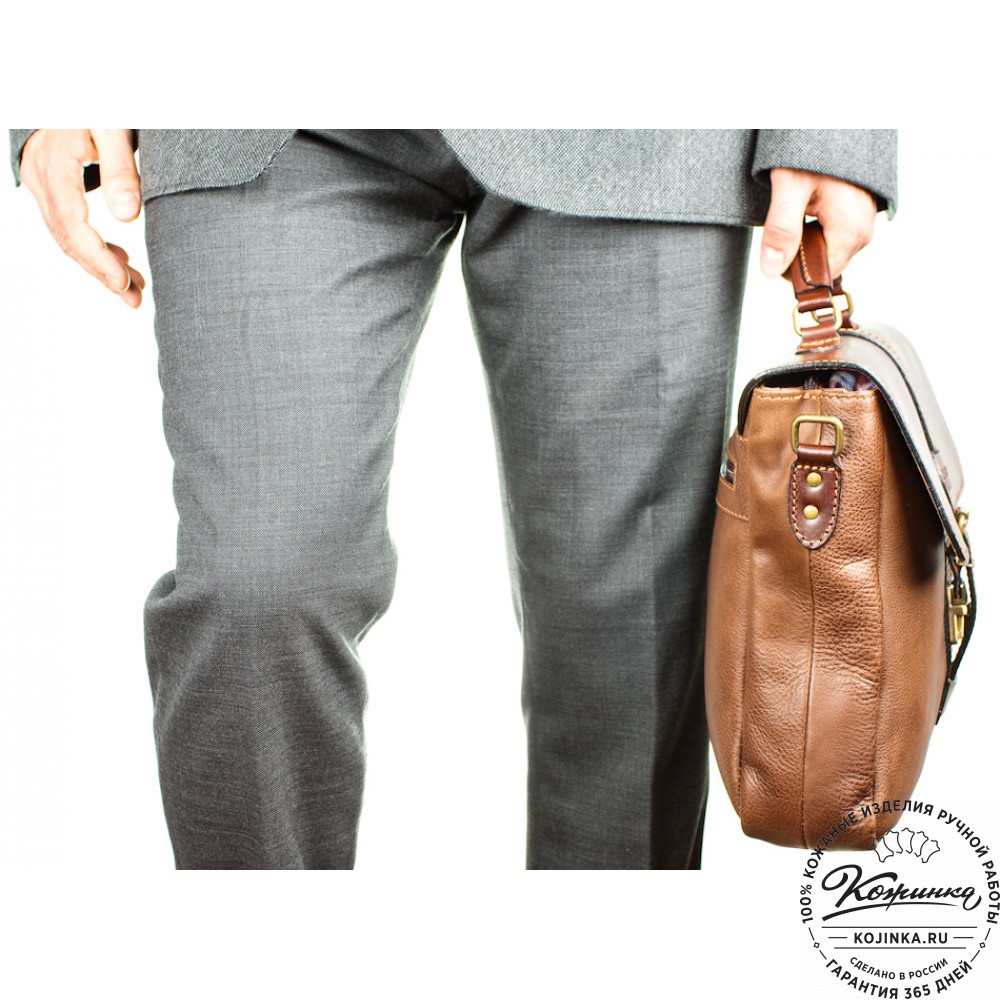 Кожаный портфель "Лайт" (коричневый)