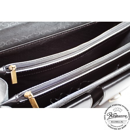 Мужской кожаный портфель "Престиж" (чёрный)