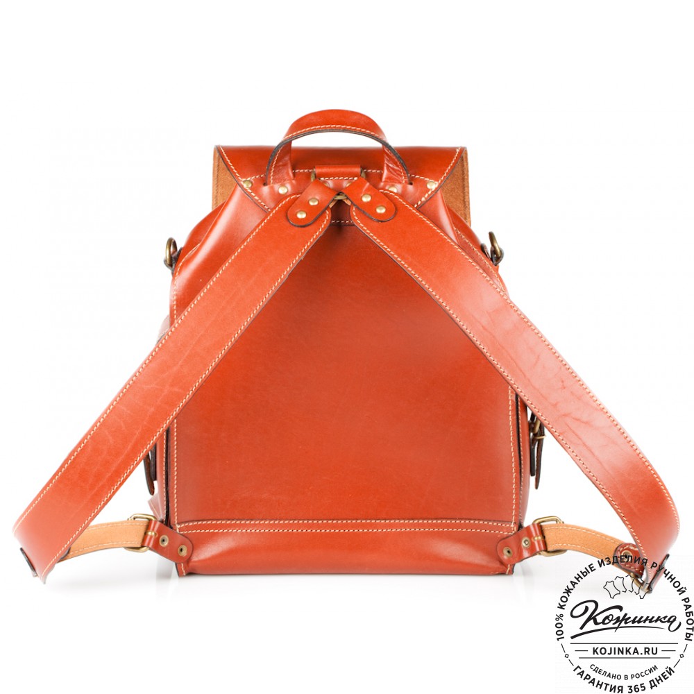 Кожаный рюкзак "Кэмэл" (тёмно рыжий)